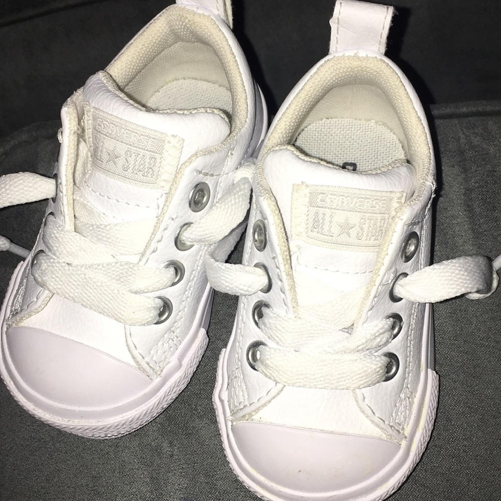 White Leather Infant  Converse size 3